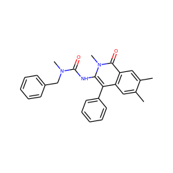 Cc1cc2c(-c3ccccc3)c(NC(=O)N(C)Cc3ccccc3)n(C)c(=O)c2cc1C ZINC000000598714