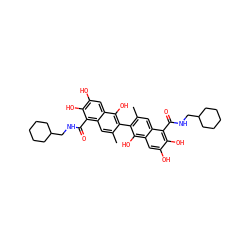 Cc1cc2c(C(=O)NCC3CCCCC3)c(O)c(O)cc2c(O)c1-c1c(C)cc2c(C(=O)NCC3CCCCC3)c(O)c(O)cc2c1O ZINC000049614649