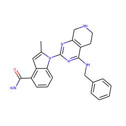 Cc1cc2c(C(N)=O)cccc2n1-c1nc2c(c(NCc3ccccc3)n1)CCNC2 ZINC000653802003