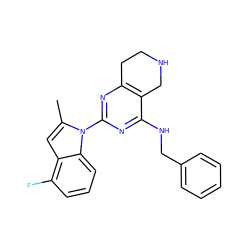 Cc1cc2c(F)cccc2n1-c1nc2c(c(NCc3ccccc3)n1)CNCC2 ZINC000219026368