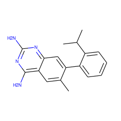 Cc1cc2c(N)nc(N)nc2cc1-c1ccccc1C(C)C ZINC000072116390