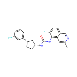 Cc1cc2c(NC(=O)N[C@@H]3CC[C@H](c4cccc(F)c4)C3)c(F)ccc2cn1 ZINC000169704937