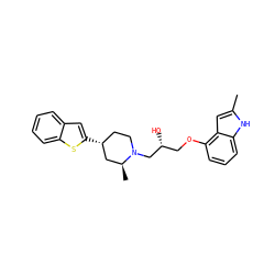 Cc1cc2c(OC[C@@H](O)CN3CC[C@@H](c4cc5ccccc5s4)C[C@@H]3C)cccc2[nH]1 ZINC000013587188