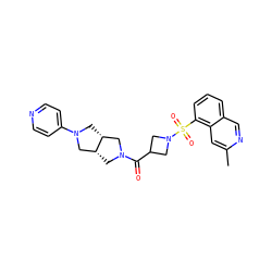 Cc1cc2c(S(=O)(=O)N3CC(C(=O)N4C[C@@H]5CN(c6ccncc6)C[C@@H]5C4)C3)cccc2cn1 ZINC000084708862