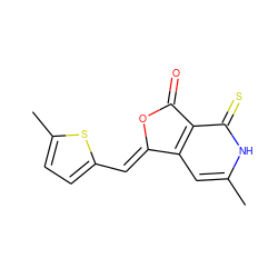 Cc1cc2c(c(=S)[nH]1)C(=O)O/C2=C\c1ccc(C)s1 ZINC000045496419