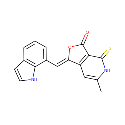 Cc1cc2c(c(=S)[nH]1)C(=O)O/C2=C\c1cccc2cc[nH]c12 ZINC000040392781