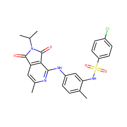 Cc1cc2c(c(Nc3ccc(C)c(NS(=O)(=O)c4ccc(Cl)cc4)c3)n1)C(=O)N(C(C)C)C2=O ZINC000103236921