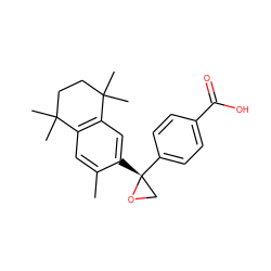 Cc1cc2c(cc1[C@@]1(c3ccc(C(=O)O)cc3)CO1)C(C)(C)CCC2(C)C ZINC000013742683