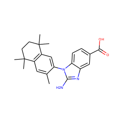 Cc1cc2c(cc1-n1c(N)nc3cc(C(=O)O)ccc31)C(C)(C)CCC2(C)C ZINC000095592838