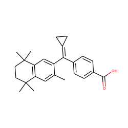 Cc1cc2c(cc1C(=C1CC1)c1ccc(C(=O)O)cc1)C(C)(C)CCC2(C)C ZINC000028758990