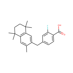 Cc1cc2c(cc1Cc1ccc(C(=O)O)c(F)c1)C(C)(C)CCC2(C)C ZINC000045321330