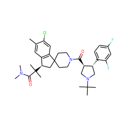 Cc1cc2c(cc1Cl)C1(CCN(C(=O)[C@@H]3CN(C(C)(C)C)C[C@H]3c3ccc(F)cc3F)CC1)C[C@H]2C(C)(C)C(=O)N(C)C ZINC000072110401