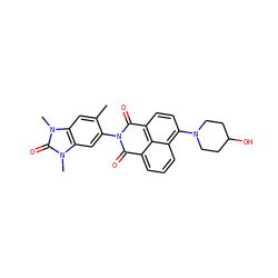 Cc1cc2c(cc1N1C(=O)c3cccc4c(N5CCC(O)CC5)ccc(c34)C1=O)n(C)c(=O)n2C ZINC001772625371