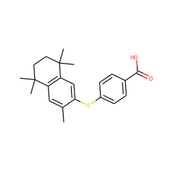 Cc1cc2c(cc1Sc1ccc(C(=O)O)cc1)C(C)(C)CCC2(C)C ZINC000013758055