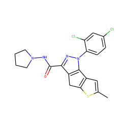 Cc1cc2c(s1)Cc1c(C(=O)NN3CCCC3)nn(-c3ccc(Cl)cc3Cl)c1-2 ZINC000299832170