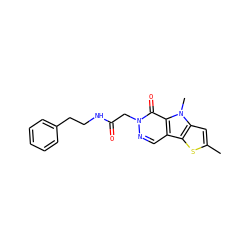 Cc1cc2c(s1)c1cnn(CC(=O)NCCc3ccccc3)c(=O)c1n2C ZINC000001350597