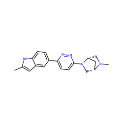 Cc1cc2cc(-c3ccc(N4C[C@@H]5C[C@H]4CN5C)nn3)ccc2[nH]1 ZINC000049046045