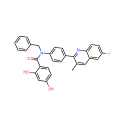 Cc1cc2cc(F)ccc2nc1-c1ccc(N(Cc2ccccc2)C(=O)c2ccc(O)cc2O)cc1 ZINC000653678267