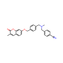 Cc1cc2ccc(OCc3ccc(CN(C)Cc4ccc(C#N)cc4)cc3)cc2oc1=O ZINC000473132711