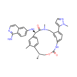 Cc1cc2ccc1[C@@H](C)COC(=O)Nc1ccc(-c3ccnn3C)c(c1)CN(C)C(=O)[C@@H]2Nc1ccc2c(N)nccc2c1 ZINC001772611362