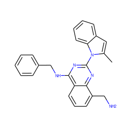 Cc1cc2ccccc2n1-c1nc(NCc2ccccc2)c2cccc(CN)c2n1 ZINC000218995123