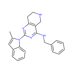 Cc1cc2ccccc2n1-c1nc2c(c(NCc3ccccc3)n1)CNCC2 ZINC000208145024