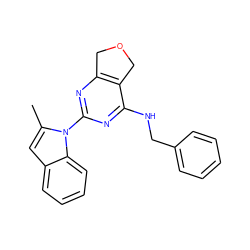 Cc1cc2ccccc2n1-c1nc2c(c(NCc3ccccc3)n1)COC2 ZINC000219024208