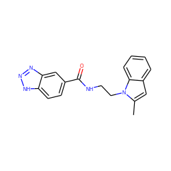 Cc1cc2ccccc2n1CCNC(=O)c1ccc2[nH]nnc2c1 ZINC000169351816