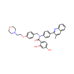 Cc1cc2ccccc2nc1-c1ccc(N(Cc2ccc(OCCN3CCOCC3)cc2)C(=O)c2ccc(O)cc2O)cc1 ZINC000653686453