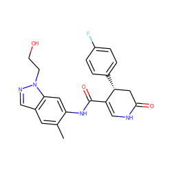 Cc1cc2cnn(CCO)c2cc1NC(=O)C1=CNC(=O)C[C@H]1c1ccc(F)cc1 ZINC000116986011