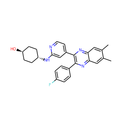 Cc1cc2nc(-c3ccc(F)cc3)c(-c3ccnc(N[C@H]4CC[C@H](O)CC4)c3)nc2cc1C ZINC000253677853