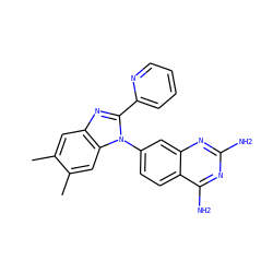 Cc1cc2nc(-c3ccccn3)n(-c3ccc4c(N)nc(N)nc4c3)c2cc1C ZINC000103247274