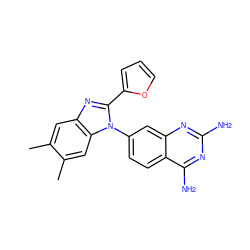 Cc1cc2nc(-c3ccco3)n(-c3ccc4c(N)nc(N)nc4c3)c2cc1C ZINC000103249567