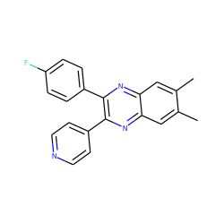 Cc1cc2nc(-c3ccncc3)c(-c3ccc(F)cc3)nc2cc1C ZINC000045255271