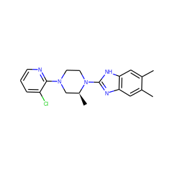 Cc1cc2nc(N3CCN(c4ncccc4Cl)C[C@@H]3C)[nH]c2cc1C ZINC000028355043