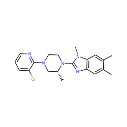 Cc1cc2nc(N3CCN(c4ncccc4Cl)C[C@H]3C)n(C)c2cc1C ZINC000028346683