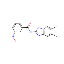 Cc1cc2nc(NC(=O)c3cccc([N+](=O)[O-])c3)[nH]c2cc1C ZINC000036184974