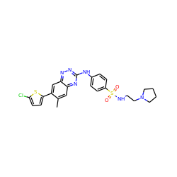 Cc1cc2nc(Nc3ccc(S(=O)(=O)NCCN4CCCC4)cc3)nnc2cc1-c1ccc(Cl)s1 ZINC000096167767