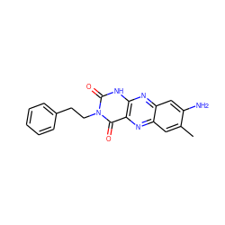 Cc1cc2nc3c(=O)n(CCc4ccccc4)c(=O)[nH]c3nc2cc1N ZINC000100475866