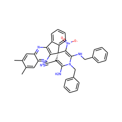 Cc1cc2nc3c(nc2cc1C)[C@@]1(C(C#N)=C(N)N(Cc2ccccc2)C(NCc2ccccc2)=C1[N+](=O)[O-])c1ccccc1-3 ZINC001772652228