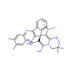 Cc1cc2nc3c(nc2cc1C)[C@]1(C(C#N)=C(N)N2CC(C)(C)CNC2=C1[N+](=O)[O-])c1ccccc1-3 ZINC001772638703