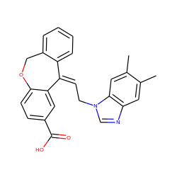 Cc1cc2ncn(C/C=C3/c4ccccc4COc4ccc(C(=O)O)cc43)c2cc1C ZINC000002012841