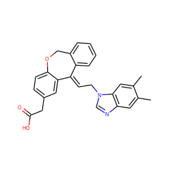 Cc1cc2ncn(C/C=C3\c4ccccc4COc4ccc(CC(=O)O)cc43)c2cc1C ZINC000013727160