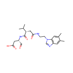 Cc1cc2ncn(CCNC(=O)C[C@H](C(=O)N[C@H](C=O)CC(=O)O)C(C)C)c2cc1C ZINC000058582568