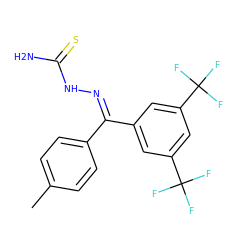 Cc1ccc(/C(=N\NC(N)=S)c2cc(C(F)(F)F)cc(C(F)(F)F)c2)cc1 ZINC000029049206