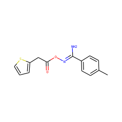 Cc1ccc(/C(N)=N/OC(=O)Cc2cccs2)cc1 ZINC000004845362