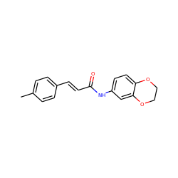 Cc1ccc(/C=C/C(=O)Nc2ccc3c(c2)OCCO3)cc1 ZINC000000460521