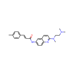 Cc1ccc(/C=C/C(=O)Nc2ccc3nc(N(C)CCN(C)C)ccc3c2)cc1 ZINC000013671942