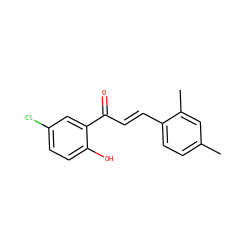 Cc1ccc(/C=C/C(=O)c2cc(Cl)ccc2O)c(C)c1 ZINC000039024173