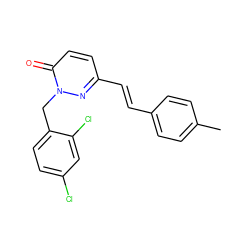 Cc1ccc(/C=C/c2ccc(=O)n(Cc3ccc(Cl)cc3Cl)n2)cc1 ZINC000004060016